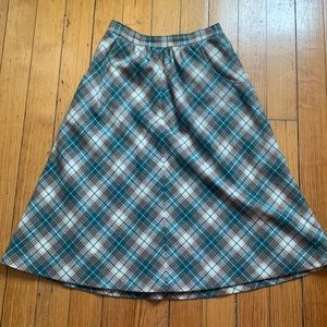 EUC VTG Pendleton plaid wool skirt w pockets